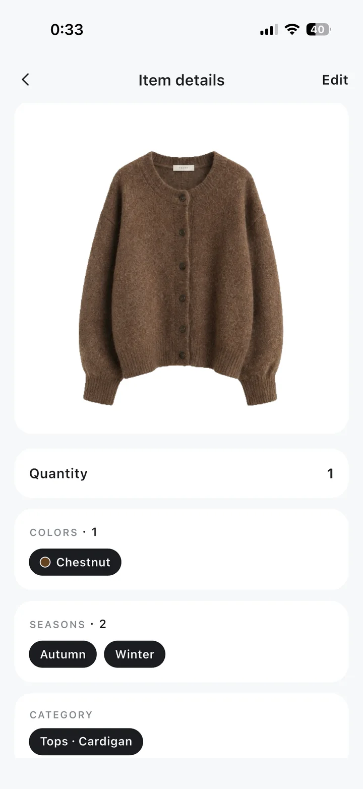 Automatically generated item details
